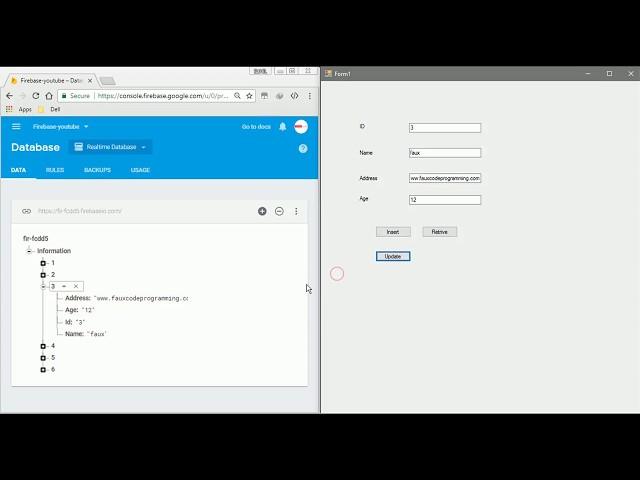 C# Application to Firebase Database - Update Data Realtime to Google's Firebase