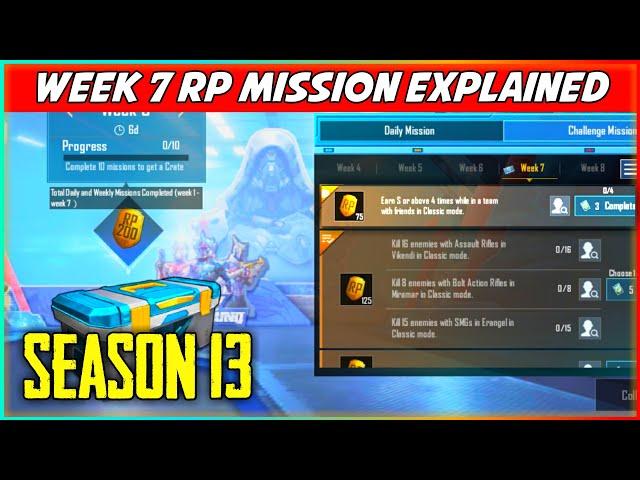 Week 7 rp mission explained pubg mobile | Season 13 week 7 royal pass mission explained | week 7 mis
