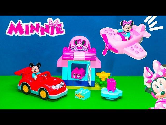 MINNIE MOUSE  Lego Duplo Minnie Mouse Cafe and Plane a Mickey Mouse Video Toy Unboxing