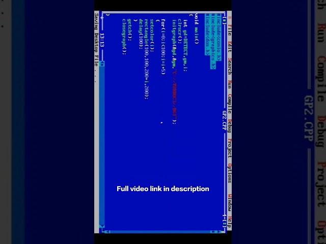 In C graphics draw a rectangle/ how to draw a rectangle/turbo c++//turbo c//#program #cgraphics