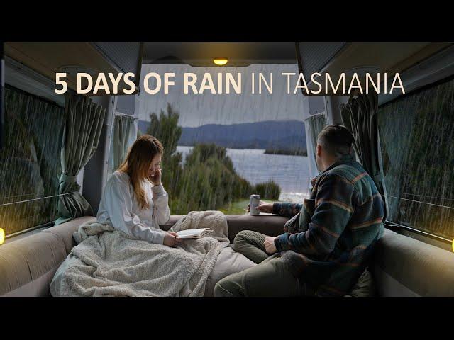 VAN CAMPING IN THE RAIN [ 5 days of Van Life in rainy Tasmania, ASMR ] SoC ep24