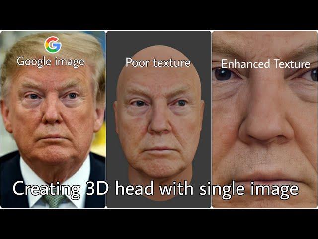 How to create a 3D face using a single image and with enhanced texture in blender | Irfan Lesnar