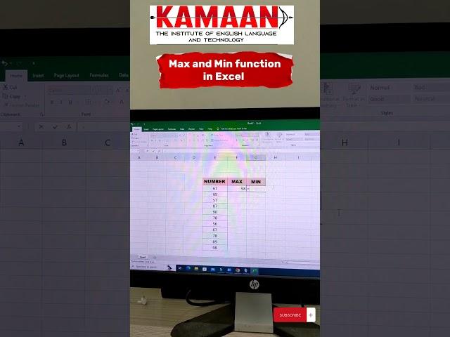Max and Min function in Excel #technophile #excel #tricksandtips