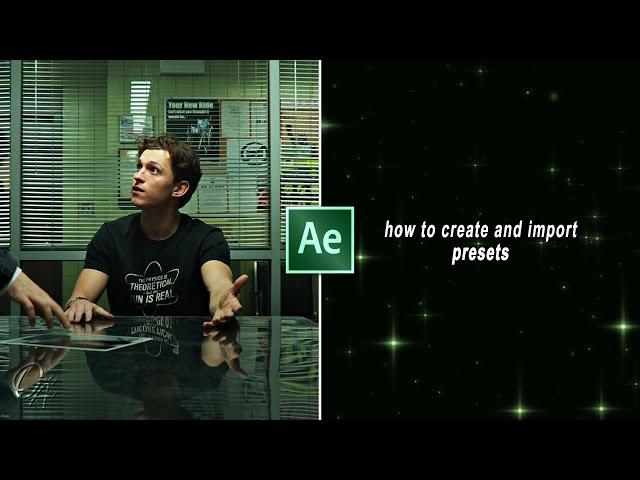 how to create and import presets || after effects