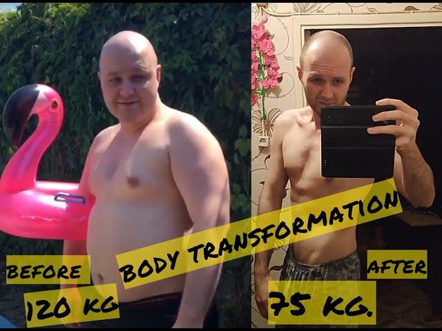 Body transformation iFobbi before 120  and after 75