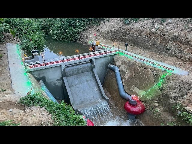 Construction of mini hydroelectric power plant with two Francis turbines