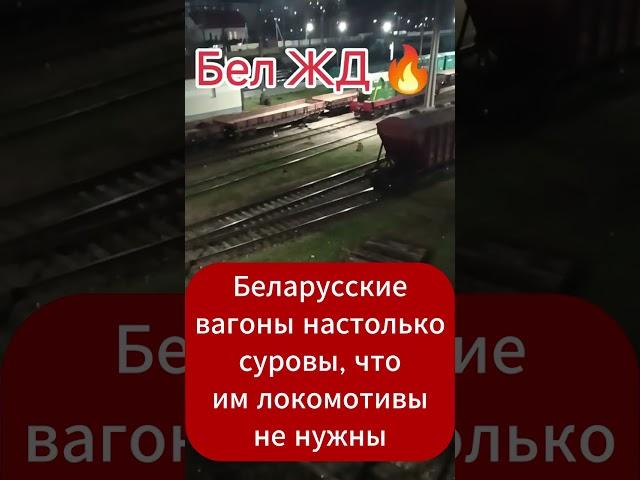 В Беларуси вагоны перемещаются без локомотивов, видно, по блютузу  #поезд #вагон #локомотив  #жд