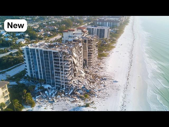 Hurricane Milton Devastates Siesta Key Sarasota Florida - Drone