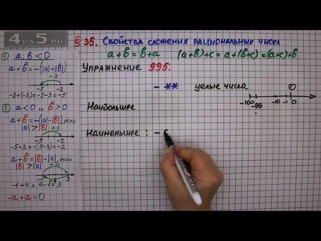 Упражнение № 995 – Математика 6 класс – Мерзляк А.Г., Полонский В.Б., Якир М.С.