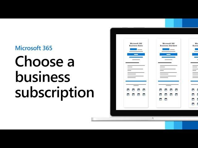 Choose a Microsoft 365 for business subscription