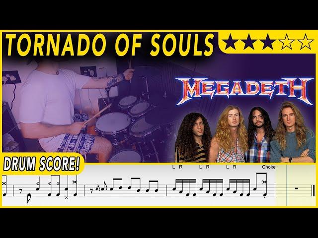 Tornado Of Souls - Megadeth | DRUM SCORE Sheet Music Play-Along | DRUMSCRIBE