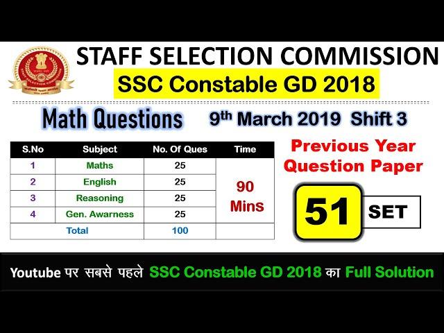 SSC GD Math Question  | SSC GD Math Previous Year Question Paper | SSC GD Constable 2021 | Army Math