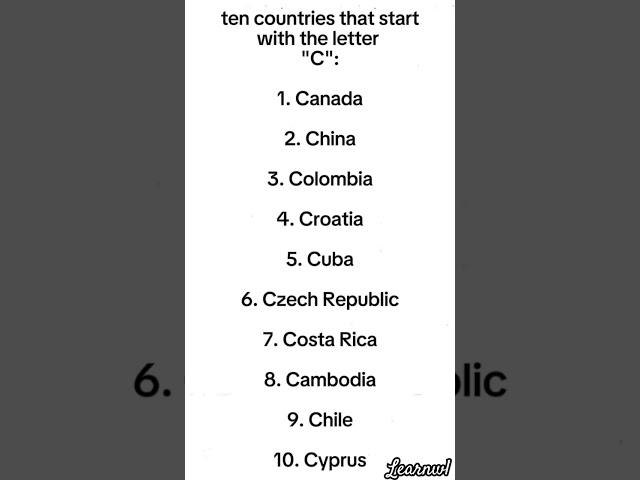 Countries that start with letter C comment down your country name. #letterc #lettero #chilhood #ckid