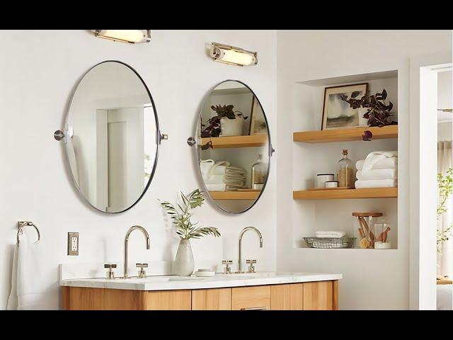 ANDY STAR Modern Pivot Tilt Bathroom Vanity Mirror. Hung the mirror and adjust at your desired angle