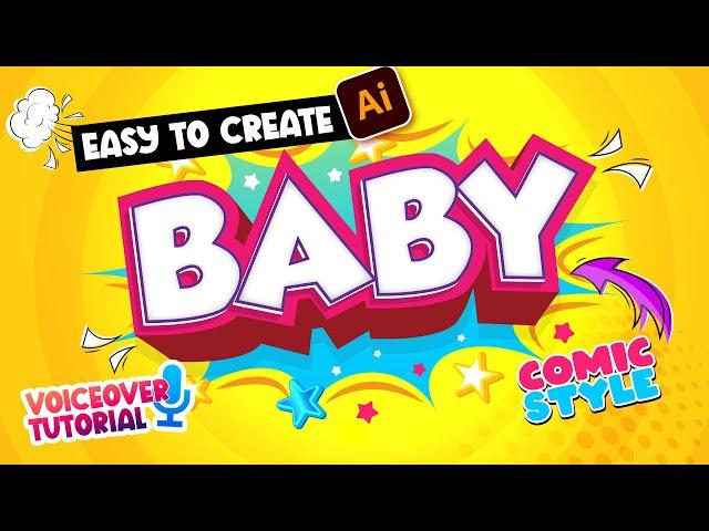 Create Modern Style 3D Text Effect in Illustrator - Baby Text Effect