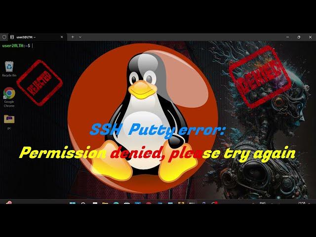 Putty SSH connection Error: Permission Denied Please Try Again Quick Fix Tutorial #ssh