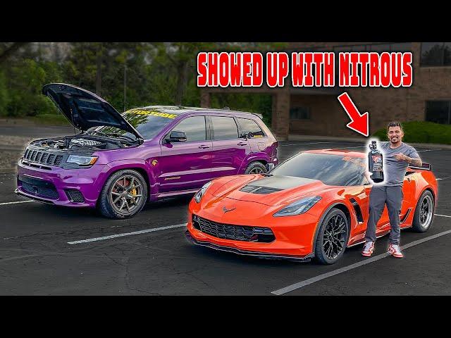 1000HP TRACKHAWK RACED THE WRONG CORVETTE Z06!