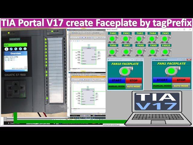 TIA Portal V17, WinCC Professional create faceplate using tagPrefix full tutorial step by step