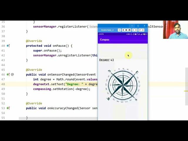 Compass App using Orientation Sensor in Android