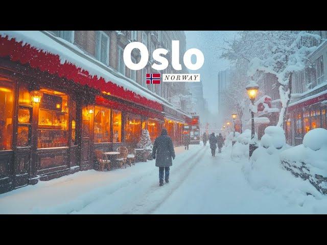 Oslo Norway - Freezing Cold 4K HDR Walking Tour