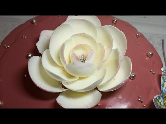 ШОКОЛАДНЫЙ ЦВЕТОК ДЛЯ УКРАШЕНИЯ ТОРТА\\CHOCOLATE FLOWER FOR CAKE DECORATION\\ПИОН