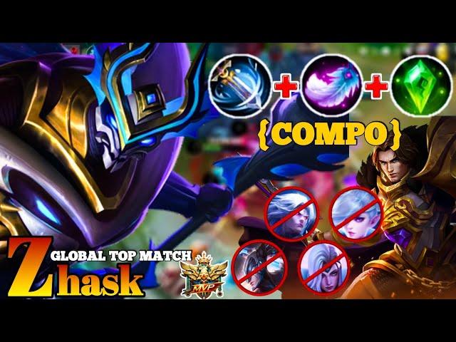 43 KILLS GAMEPLAY!! ZHASK NEW BUILD COMBO! ZHASK BEST BUILD EMBLEM 2023 MLBB