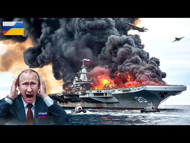 30 minutes ago! RUSSIA'S only aircraft carrier blown up by Ukrainian ballistic missile