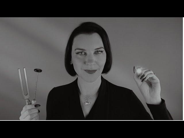 ASMR Detailed Cranial Nerve Exam (in soothing black & white)