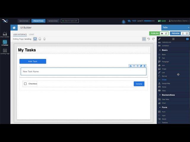 Developing a no-code ToDo App using Backendless UI Builder - 100% Codeless