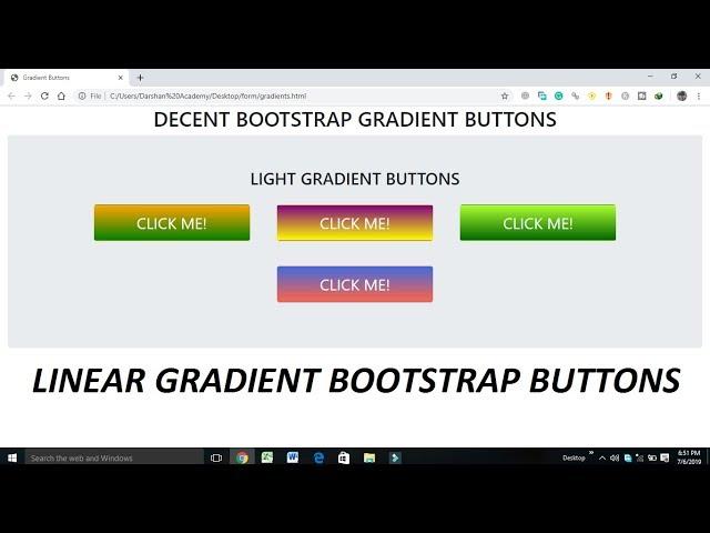 Bootstrap Gradient buttons | using bootstrap classes and some css