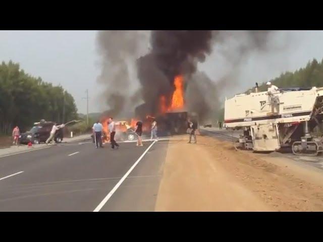 Страшное дтп с возгоранием на трассе М-6. Видеорегистратор.