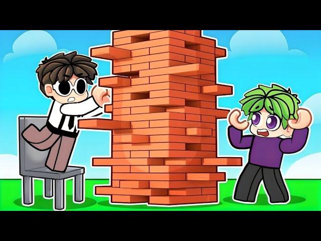 JUNGKurt vs Kenji GIANT JENGA in Roblox!