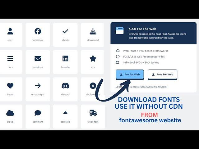 How to use and download fonts from fontawesome websites without CDN |Raza Developer