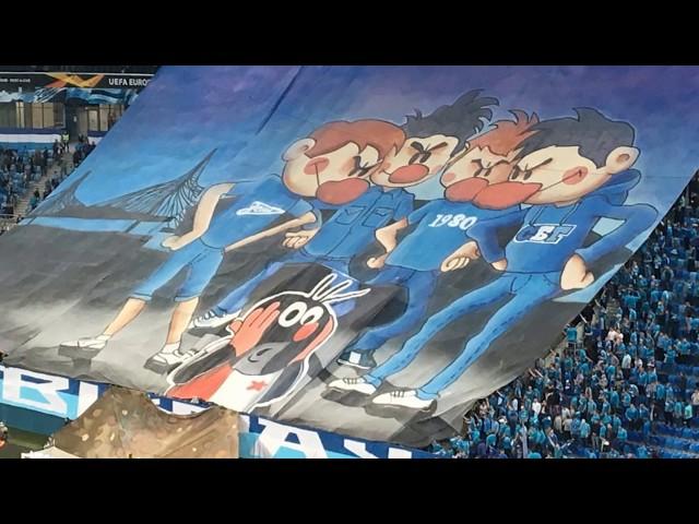 Zenit vs. Slavia choreo tifo