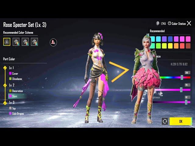 New A11 Royale Pass Outfit Rose Specter Set Best Colour Combination