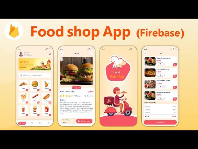 Food App Android Firebase tutorial - how to make food ordering app? android studio tutorial