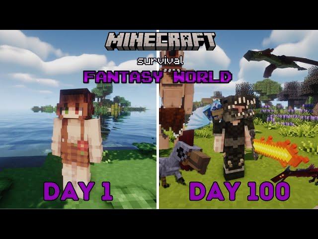 I Tamed EVERY Fantasy Creature in a 100 Day FANTASY Minecraft World