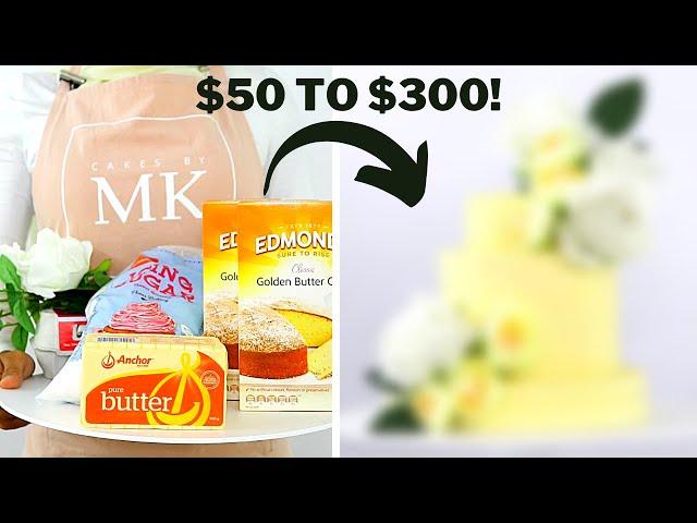 TURNING $50 INTO A $300 WEDDING CAKE! │ MAKING A WEDDING CAKE ON A BUDGET │ CAKES BY MK