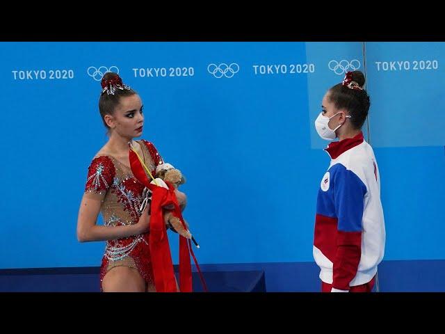 Gymnast Dina Averina won silver in the all-around at the 2020 Olympics