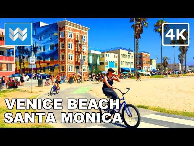  Venice Beach ● Santa Monica ● Pacific Palisades - Virtual Cycling Bike Ride - California USA [4K]