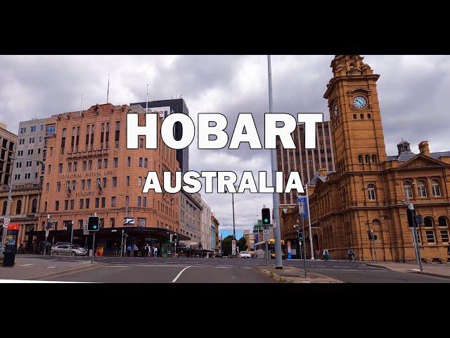 Hobart, Tasmania, Australia - Driving Downtown 4K