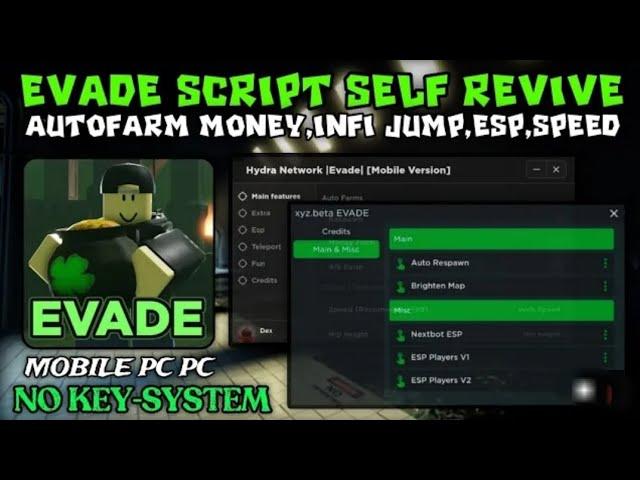 New]Evade Script Pastebin | Self Revive, Infinite Jump, Fullbright, ESP, Autofarm Money (Roblox)