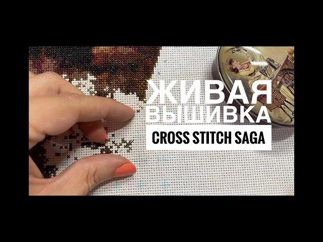 КАК Я ВЫШИВАЮ ПО САГЕ/ ЖИВОЙ ПРОЦЕСС ВЫШИВКИ МЕТОДОМ ФРАГМЕНТА ПО CROSS STITCH SAGA