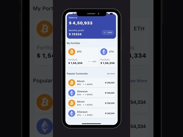 Flutter CRYPTO app ui design  #dart #flutter #fluttercoding #flutterdev #mobileappdevelopment