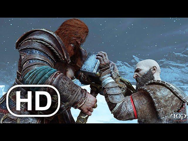 Kratos Vs Thor All Fight Scenes 4K - God Of War Ragnarok