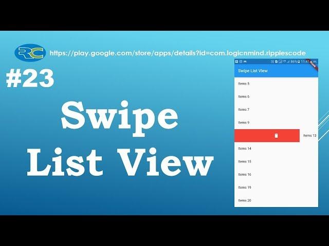 Let us Flutter(Android & IOS) || How to create Swipe List View in Flutter || Part-23