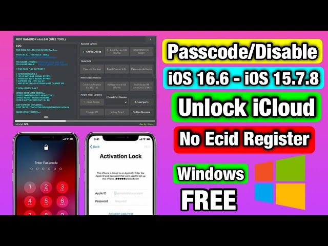 Passcode Disabled iCloud Bypass iOS 15/16 With Network By 007 Ramdisk Free