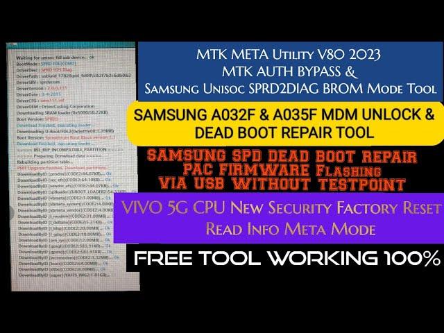 MTK META Utility V93 Free Tool Samsung SPD Dead boot Repair Pac Firmware|Vivo 5G Factory Reset Meta