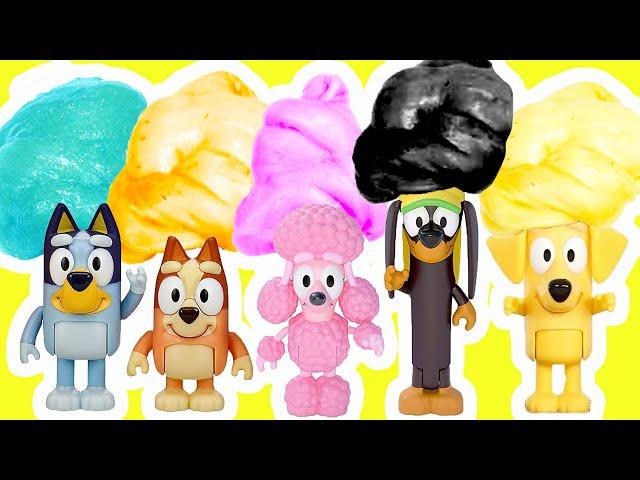 Bluey and Bingo DIY Slime Making Tutorial with Coco, Lucky, Snickers Characters