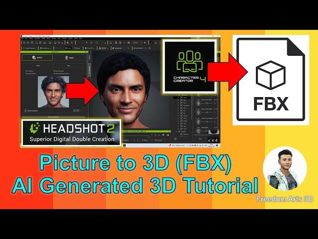 Picture to 3D Tutorial - AI Generated Model FBX - Character Creator 4 Headshot 2